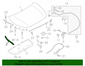 Seal wing hood-wing left Subaru Impreza 17-23 GK