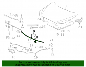 Mitsubishi Lancer 10-17 rear hood seal