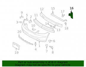 Left front bumper reinforcement fang for Infiniti FX35 FX45 03-08