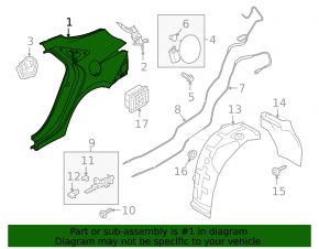 Quarter wing rear left Hyundai Elantra 21-23
