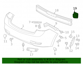 Rear bumper reinforcement fang left Acura ILX 13-15 prerest
