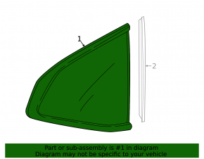 Rear right window, blind glass, Honda CRV 17-22 tinted
