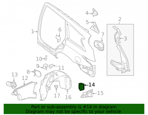Left ventilation shield Nissan Pathfinder 13-20