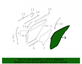 Infiniti G25 G35 G37 4d 06-15 rear right door seal