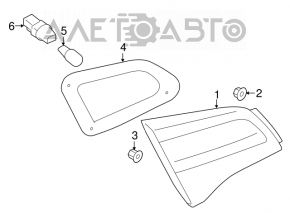 Light inside trunk lid left Subaru Legacy 15-19 chip