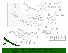 Audi A4 B9 19-19 front bumper lip structure