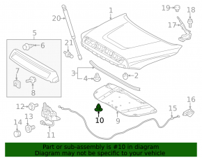 Lexus RX350 RX450h Hood Insulation Clips 10-15 9pcs