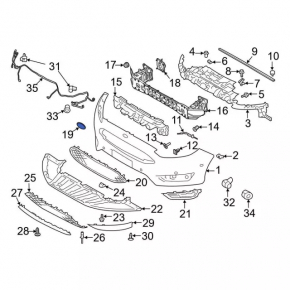 Emblem badge front bumper Ford Focus mk3 15-18 rest
