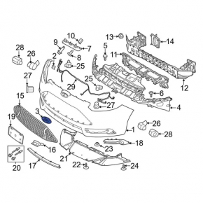 Emblem badge front bumper Ford Focus mk3 15-18 rest