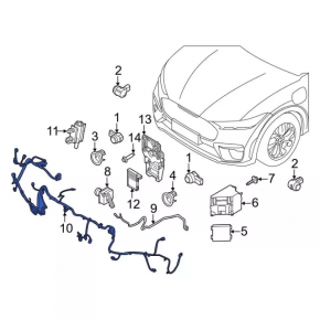 Ford Mustang Mach-E 21-23 front bumper wiring for parking sensors, radar and camera