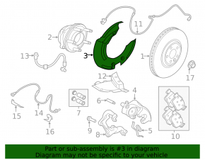 Brake disc cover front left Jaguar F-Pace X761 17- for R18, R19