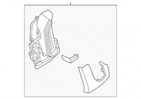 Mazda CX-50 23-25 black front panel air vent deflector with lower trim, black cloth