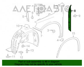 Wing seal door-wing right Mercedes GLA 15-20