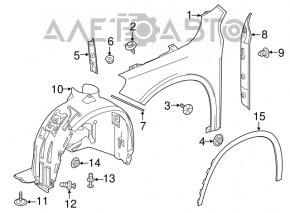 Wing seal door-wing right Mercedes GLA 15-20