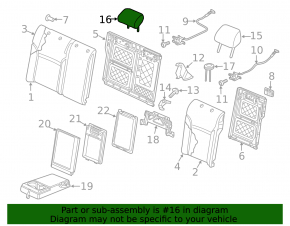 Front left headrest for VW Jetta 19-21, black leather