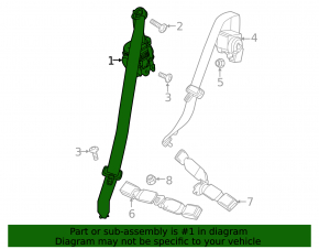 Seat belt rear left Chevrolet Equinox 18-20 black