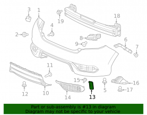 Honda Civic X FC 16-21 4D Rear Bumper Reflector, Right