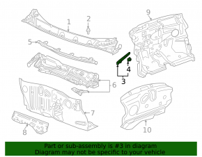 Left wiper grille seal Chevrolet Bolt EUV 22-23