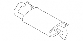 Muffler rear part with barrel Subaru XV Crosstrek 18-23