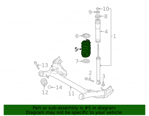 Spring rear right Toyota Prius 30 10-13 stiffness red rose