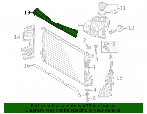 Upper radiator deflector Audi A6 C7 12-18 2.0T, 3.0T