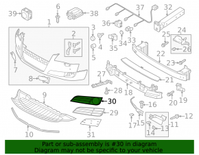 Right front bumper grille for Audi A8 11-14 under fog lights