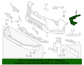Left fog light bracket for Lexus GX550 24-26