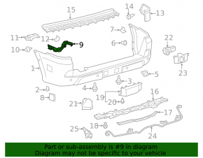 Rear bumper mount, outer right, Lexus LX570 16-21 rest.