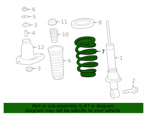 Rear left spring Acura MDX 14-16 stiffness 3 yellow