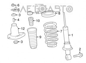 Rear left spring Acura MDX 14-16 stiffness 3 yellow