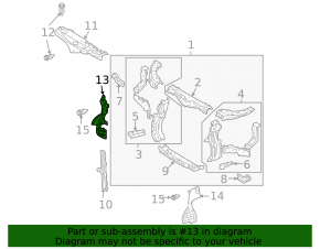 Right radiator deflector for Lexus RX300 RX330 RX350 04-09