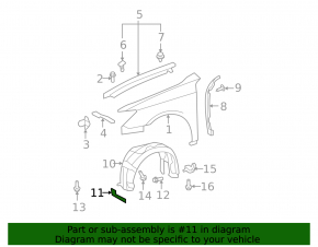 Mudguard front fender liner left Lexus ES350 07-09