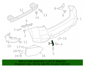 Rear bumper bracket left Subaru XV Crosstrek 18-23