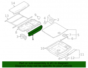Front boot floor trim VW Tiguan 18-24 black, for 3 rows
