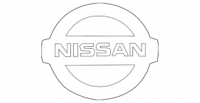Nissan Rogue 17-18 front grille emblem, square, radar-compatible
