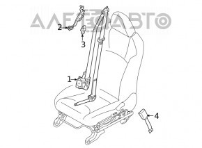 Driver's seat belt Subaru Forester 19- SK black