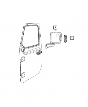 Right turn signal mirror for Jeep Gladiator 20-25