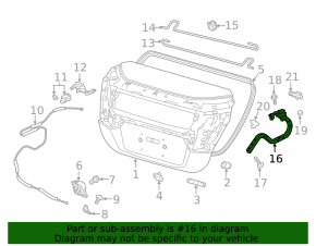 Trunk lid hinge right Honda Clarity 18-21 usa