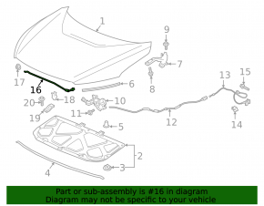 Support bonnet stop Honda Clarity 18-21 usa