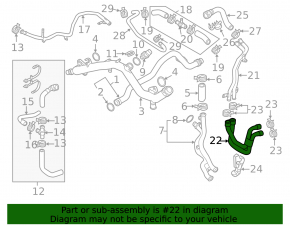 The cooling system hose for the Audi Q7 4L 11-15 is double
