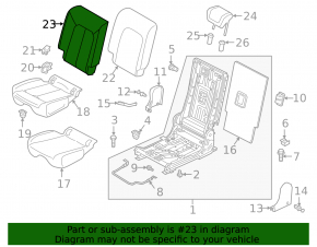 Backrest of the rear row of seats, 2nd row, right, Audi Q3 83A 19-25 with frame, black leather with black stitching, dent