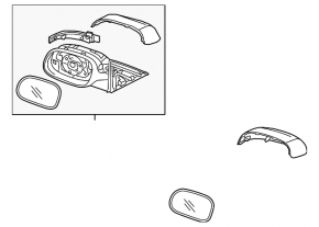 Side mirror right Kia Niro 17-22 10 pins, turn signal