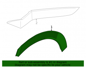 Rear left fender arch trim for Kia EV6 22-24 with Park Assist, GT, GT-Line, color matched, chip, scratches