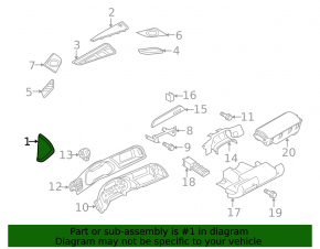 Front panel trim side left Audi A4 B8 08-16 brown