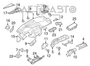 Front panel trim side left Audi A4 B8 08-16 brown