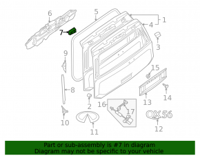 Right tailgate hinge for Nissan Murano z52 15-24