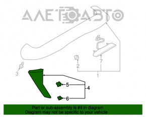 Left Trunk Door Spoiler Trim Subaru Impreza 5d 17-23