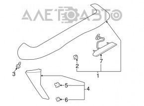 Left Trunk Door Spoiler Trim Subaru Impreza 5d 17-23