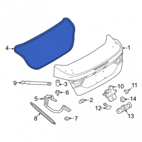 Ford Focus mk3 11-18 4d trunk lid seal