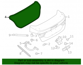 Ford Focus mk3 11-18 4d trunk lid seal